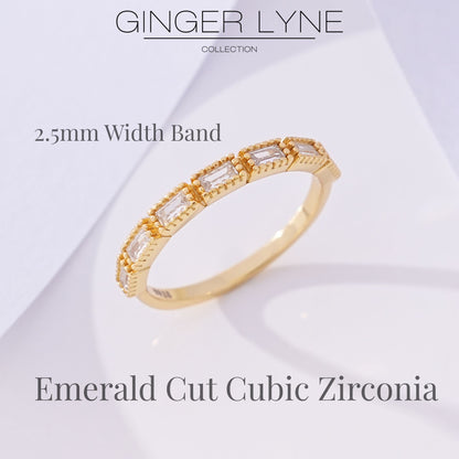 ArdenWeddingBandforWomenSterlingSilverCZAnniversaryHalfEternityRingStackablebyGingerLyne_Gold-6