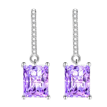 LioraDangleEarringsforWomenEmeraldCutCubicZirconiaHookGingerLyneCollection_Silver-2