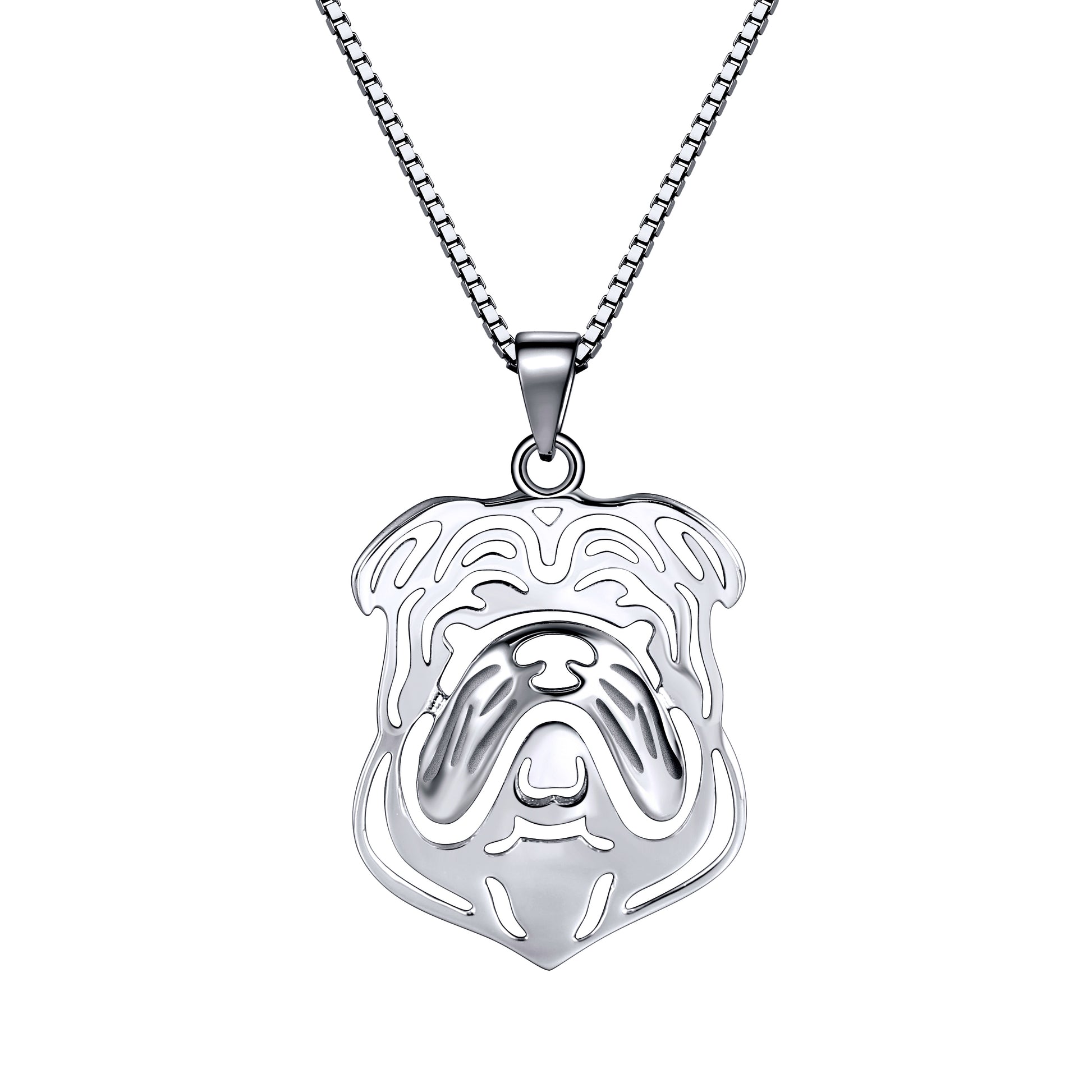 Bulldog Dog Necklace, Earrings, or Set for Women Sterling Silver Ginger Lyne Collection - Dog Set