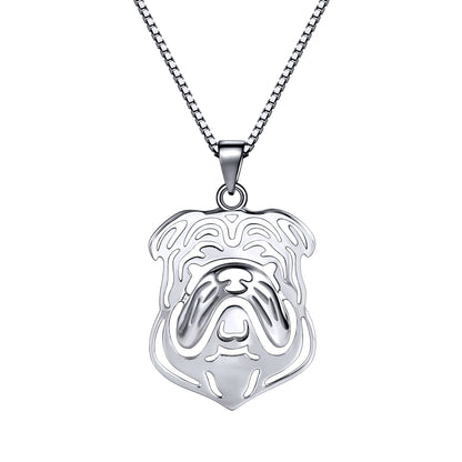 Bulldog Dog Necklace, Earrings, or Set for Women Sterling Silver Ginger Lyne Collection - Dog Set