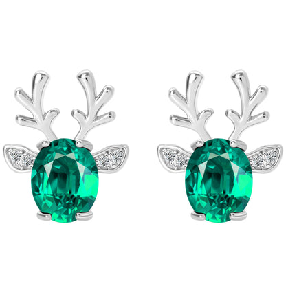 ReindeerStudEarringsforWomenWhiteGoldPlatedCZChristmasJewelryGingerLyneCollection_Green-1