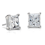 Load image into Gallery viewer, Princess 6mm Stud Earrings White Gold Plated Cz Womens Ginger Lyne Collection - Clear

