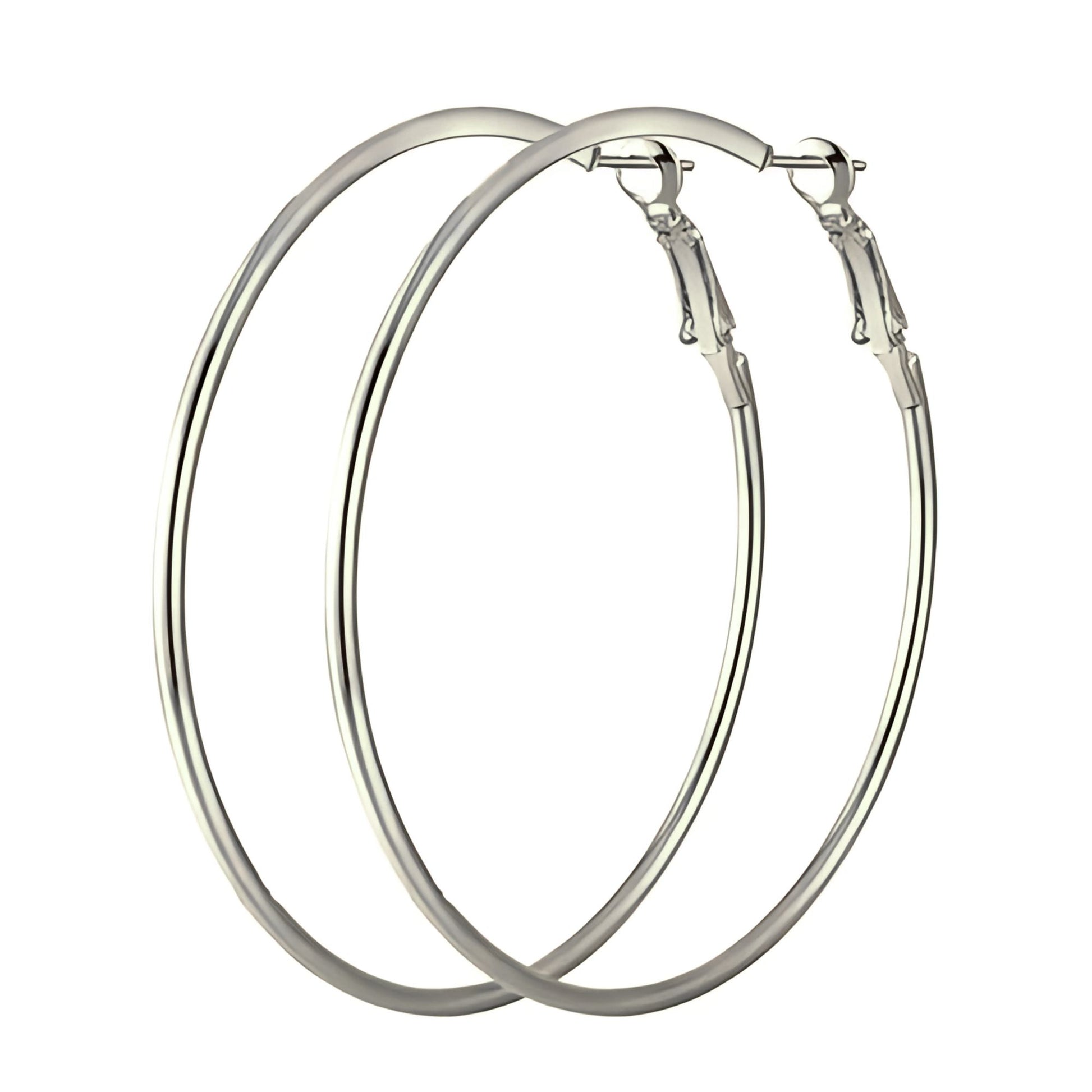 ThinLargePlainHoopEarringsforWomen70mmStainlessSteelGingerLyneCollection_Silver-1