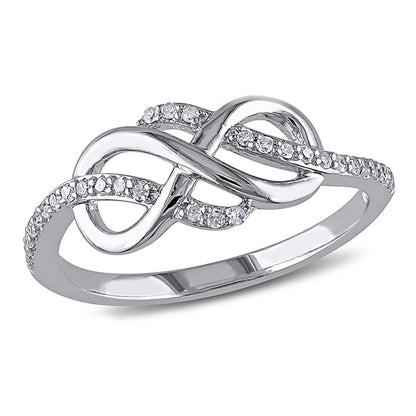 Infinity Promise Ring Sterling Silver Clear Cubic Zirconia Ginger Lyne Collection