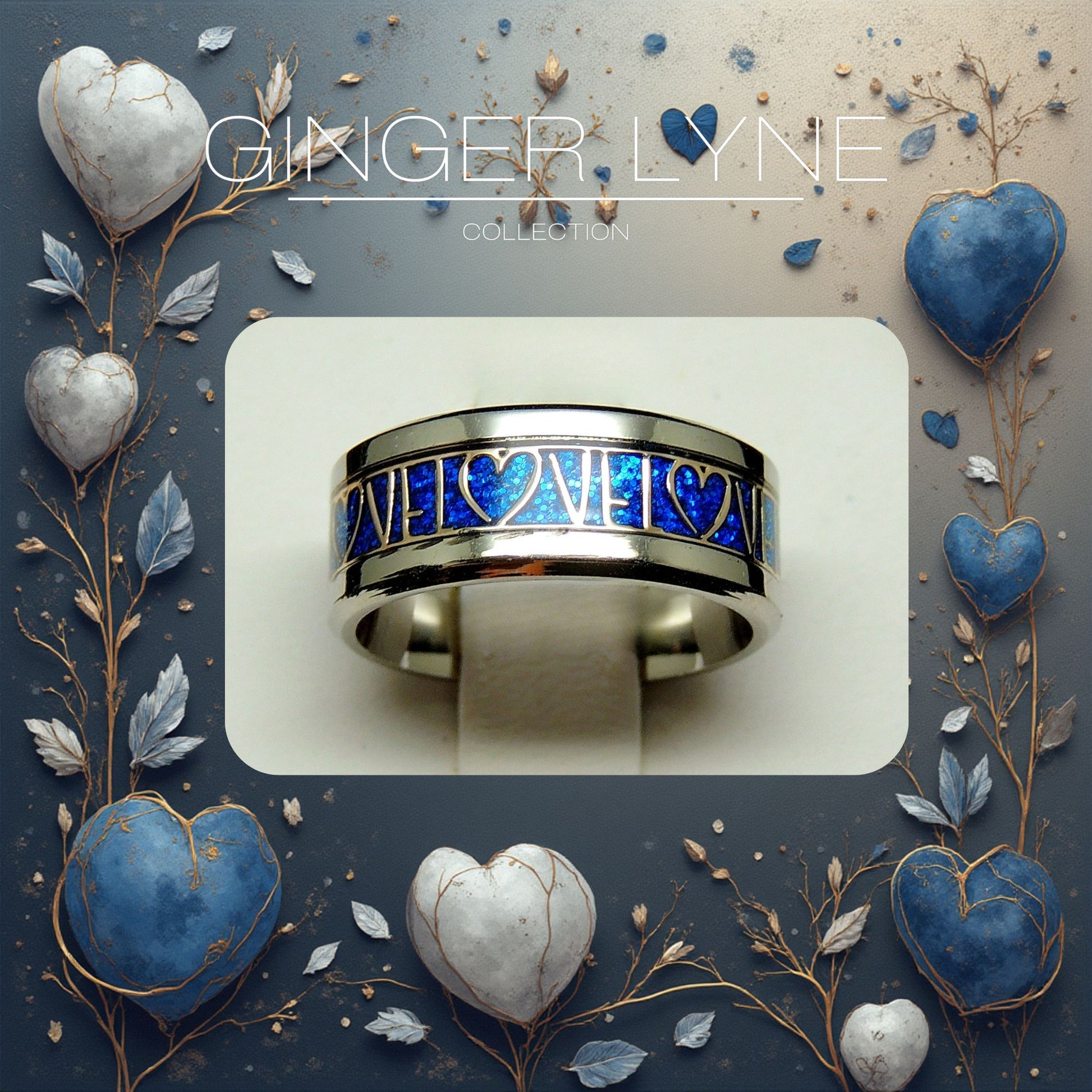 GingerLyneLoveBlueStainlessSteelWeddingBand8mmRingforMenorWomen_Blue-2
