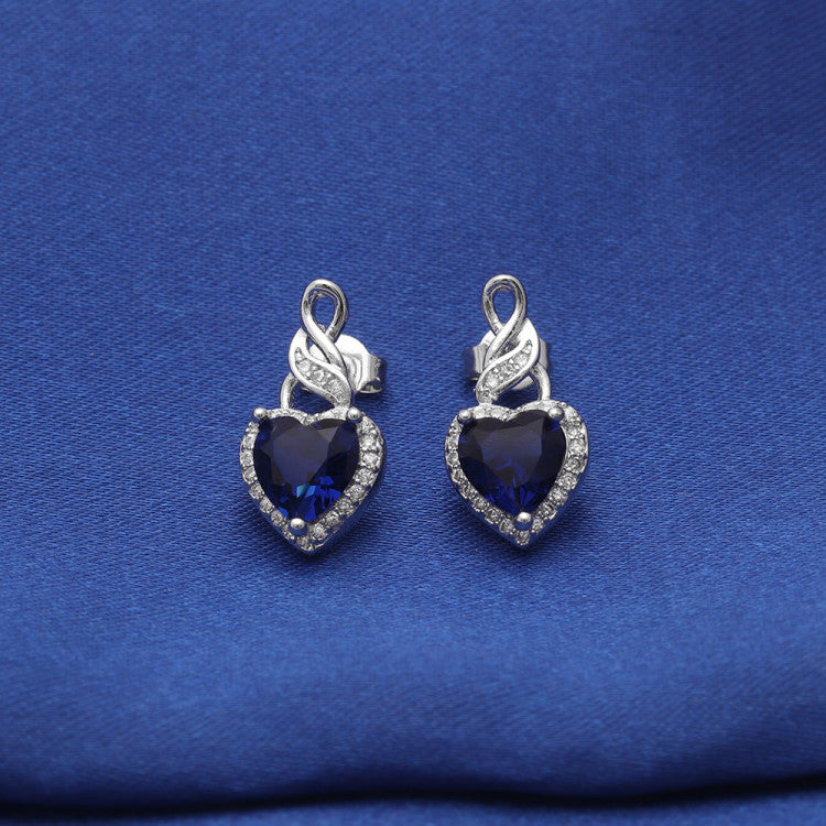 HeartShapePurpleCzDropStudEarringsWomensGingerLyneCollection_Blue-2