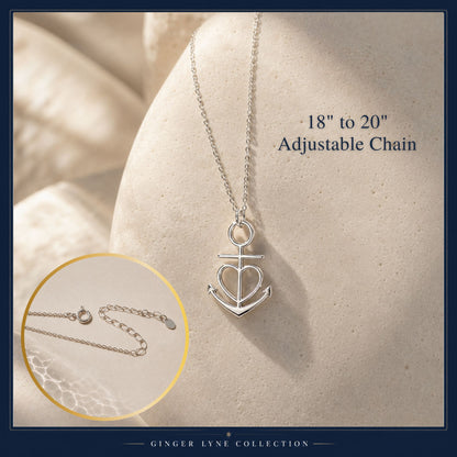 AnchorHeartNecklaceforWomenGingerLyneCollectionSterlingSilverGiftsforHer_Silver-6