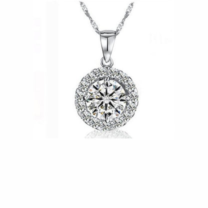 Jenny Pendant Necklace Halo Round Cz Gold Plated Ginger Lyne Collection