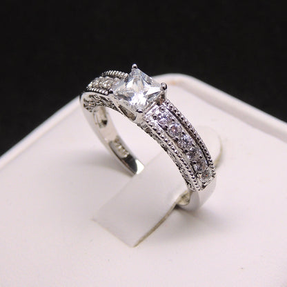 Anabelle Engagement Ring Sterling Silver Solitaire Wedding Ginger Lyne Collection Size 9