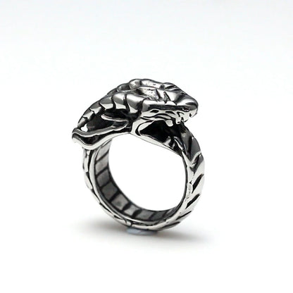 Dragon Ring for Men or Women  Stainless Steel Gothic Biker Punk Ginger Lyne Collection