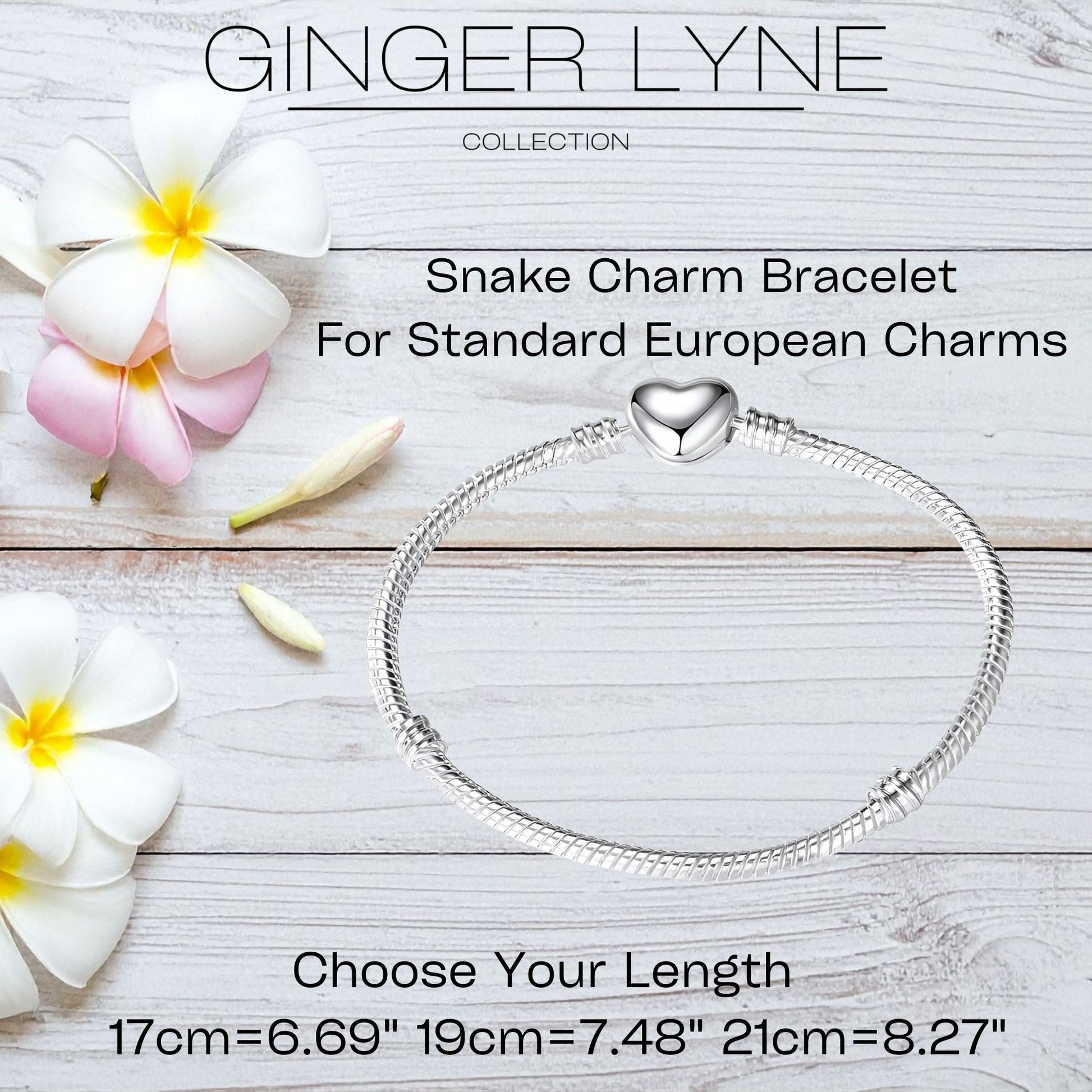SnakeCharmBraceletWithHeartClaspSilverPlatedFitsStandardEuropeanBeadsGingerLyneCollection-17cm=6.69inch-17cm=6.69inch-Silver_17cm=6.69inch-Silver-4
