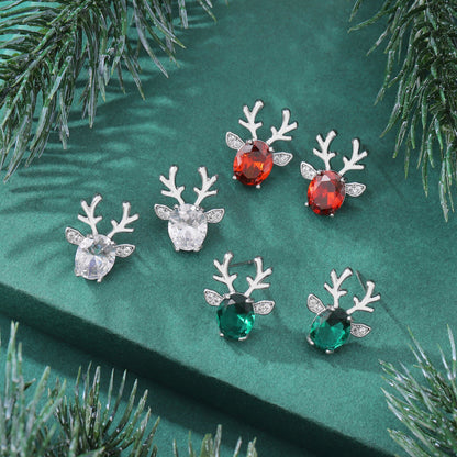 ReindeerStudEarringsforWomenWhiteGoldPlatedCZChristmasJewelryGingerLyneCollection_Red-8