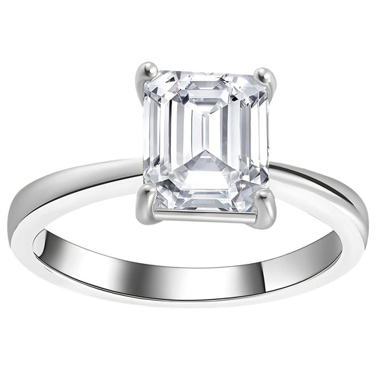 Solitaire4CtEmeraldCutEngagementRingforWomenSterlingSilver8ACZGingerLyneCollection_Silver-1