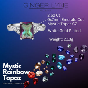 Ariella Engagement Ring 2.62Ct Mystic Topaz Emerald Cut Cubic Zirconia Ginger Lyne Collection - 12