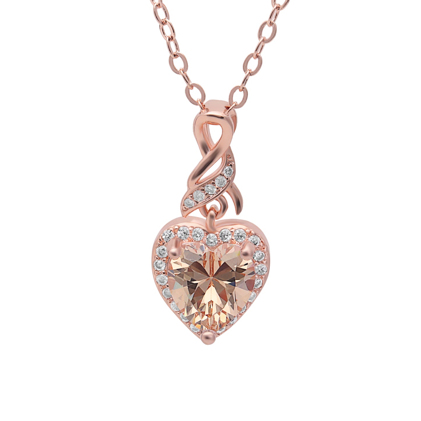 Ginger Lyne Collection CZ Amanda Champagne Heart Necklace for Women