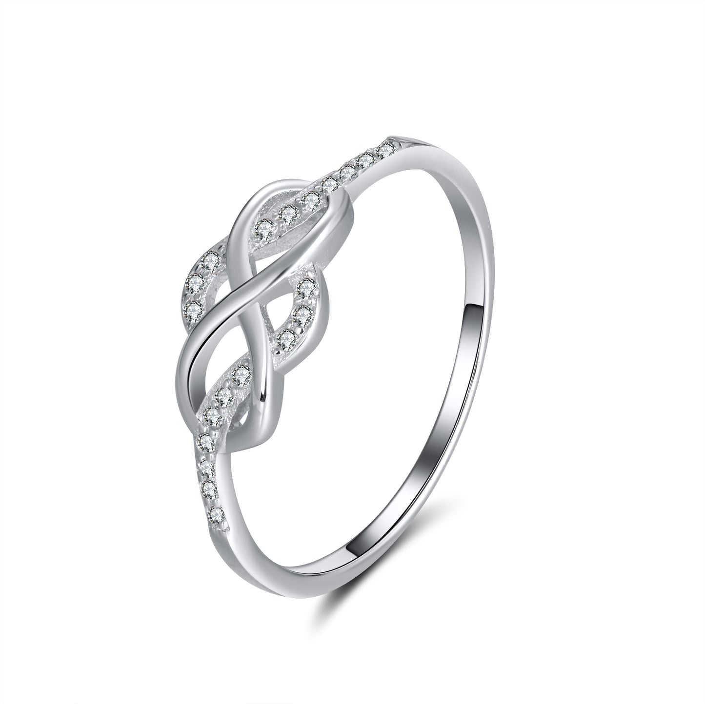 Infinity Promise Ring Sterling Silver Clear Cubic Zirconia Ginger Lyne Collection