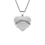 Load image into Gallery viewer, Granddaughter Heart Pendant Chain Necklace Girl Ginger Lyne Collection - Clear
