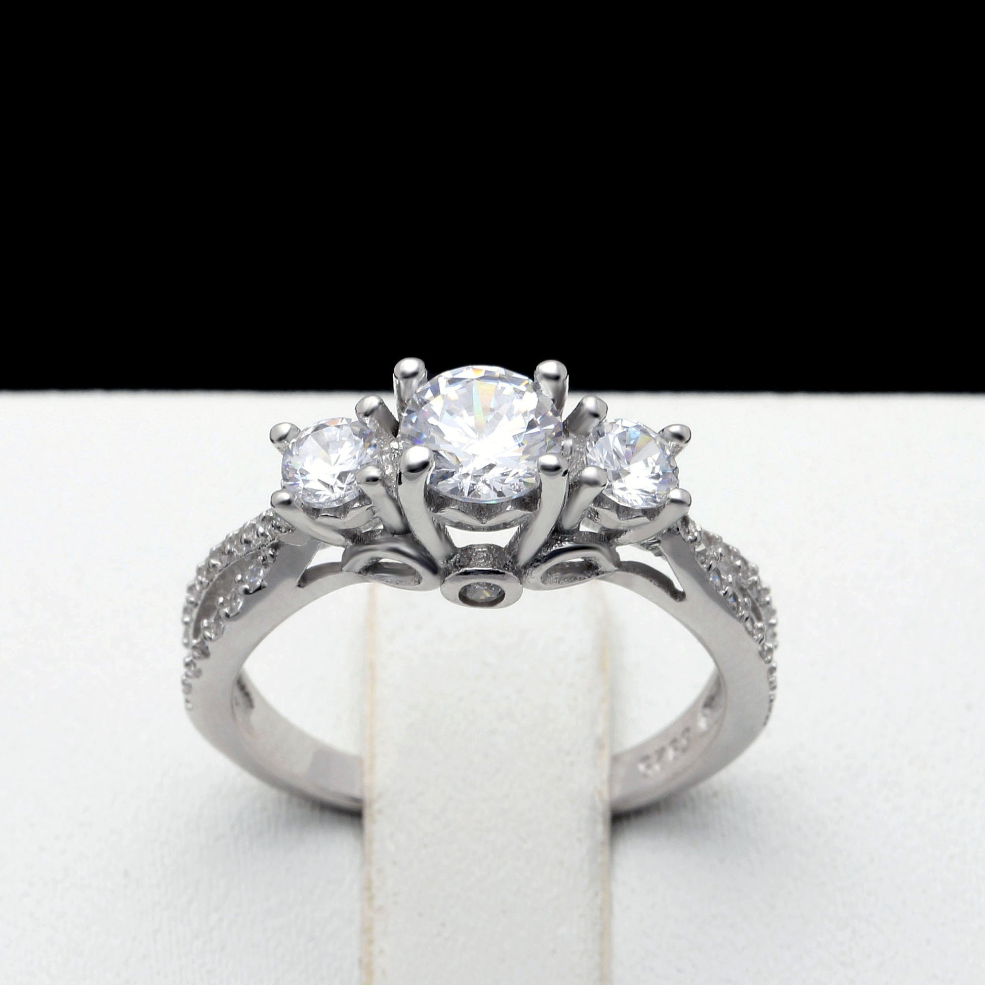 HeidiEngagementRingSterlingSilver3StoneCzWomensGingerLyneCollection_Silver-2