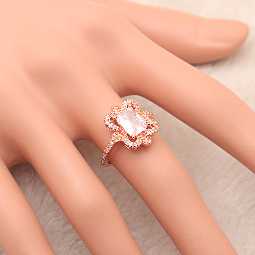 KelseyEngagementRingSterlingSilverEmeraldCzWomensGingerLyneCollection_RoseGold-5