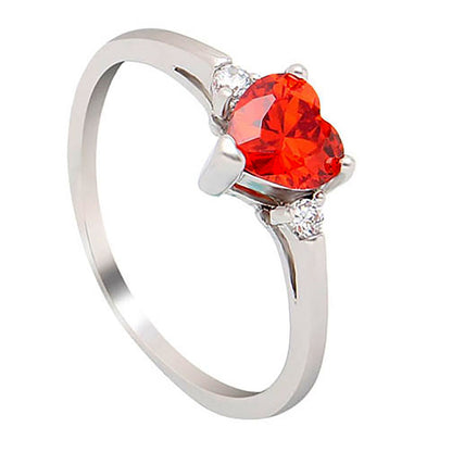 Shelly Engagement Promise Ring Heart Sterling Silver Women Ginger Lyne Collection