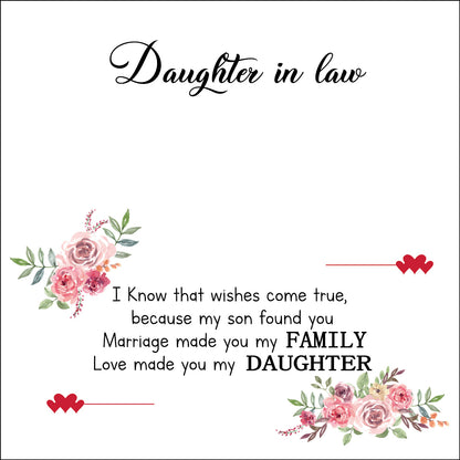 Daughter In Law Greeting Card Sterling Silver Infinity Hearts Necklace in Gift Box Ginger Lyne Collection - GC-1696