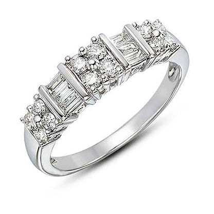 Gabriella Anniversary Band Ring  for Women CZ Sterling Silver Ginger Lyne Collection Size 11