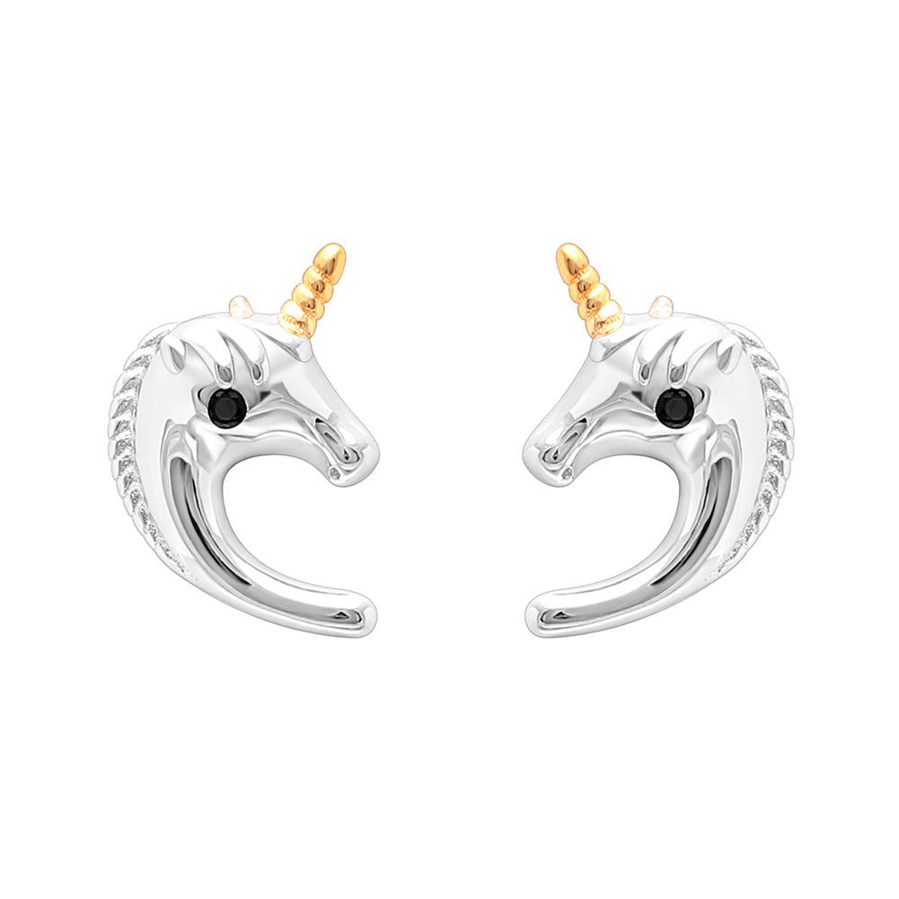 Unicorn Stud Earrings Gold Sterling Silver Girl Ginger Lyne Collection