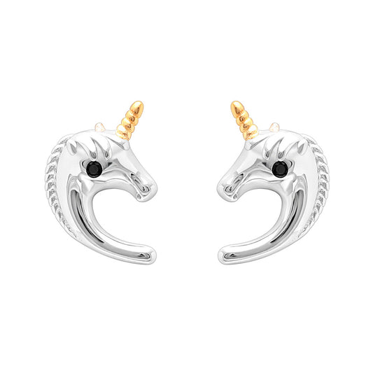 Unicorn Stud Earrings Gold Sterling Silver Girl Ginger Lyne Collection