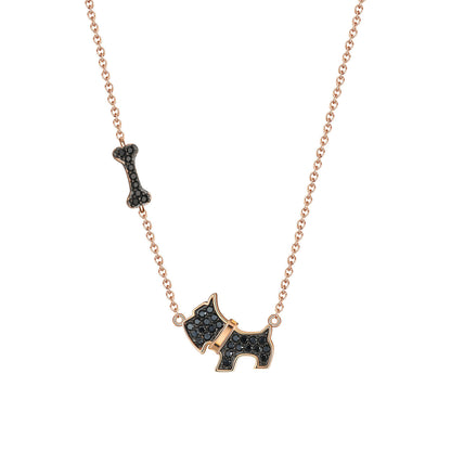 Scottie Dog Bone Earring Necklace Set for Girls and Women Sterling Silver Ginger Lyne Collection