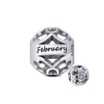 Load image into Gallery viewer, Birthstone Charms for Bracelet Sterling Silver CZ Womens Ginger Lyne Collection - February
