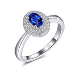 Load image into Gallery viewer, Engagement Birthstone Ring for Women Blue Cz Sterling Silver Ginger Lyne Collection - 8
