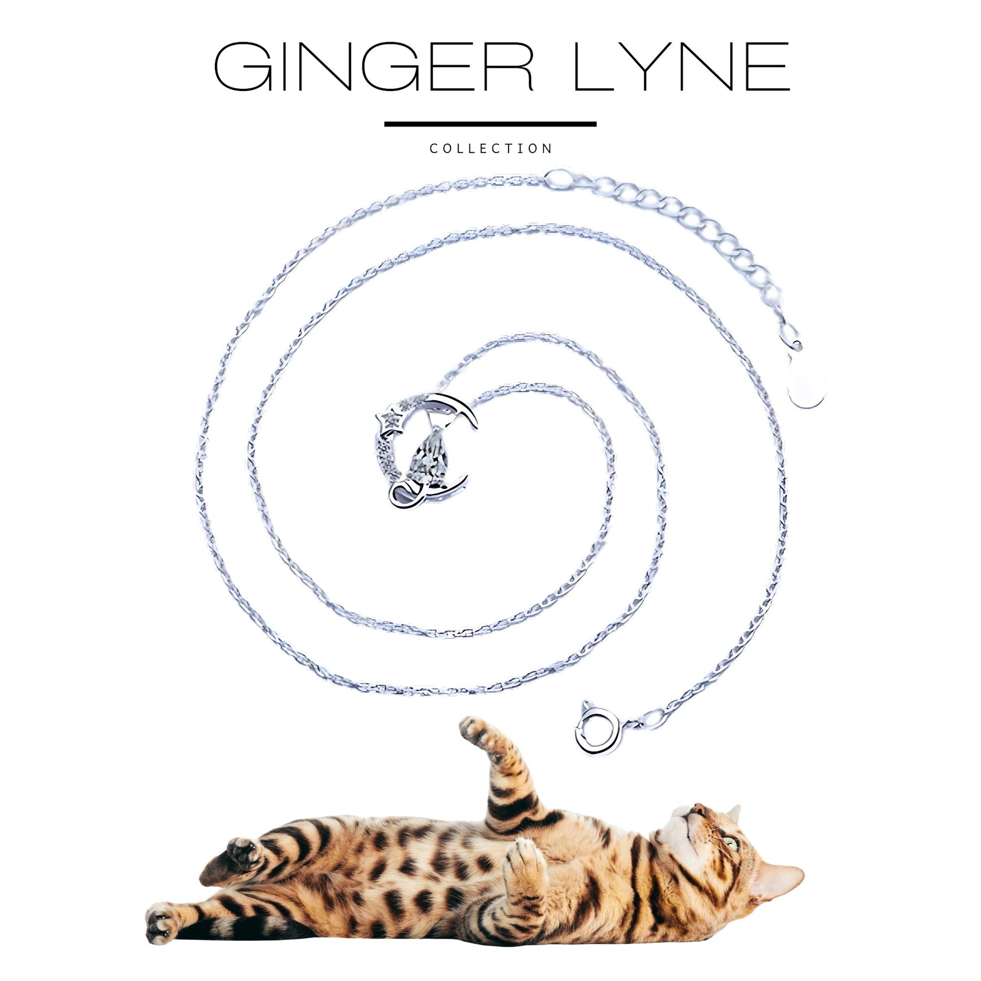 CatonMoonNecklaceforWomenKittenPendantandChainCubicZirconiaGingerLyneCollection_Clear-4