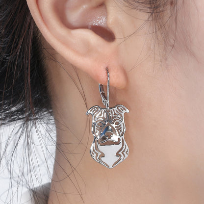 Pit Bull Staffordshire Terrier Dog Necklace Set Silver Womens Ginger Lyne Collection - Stafford Set