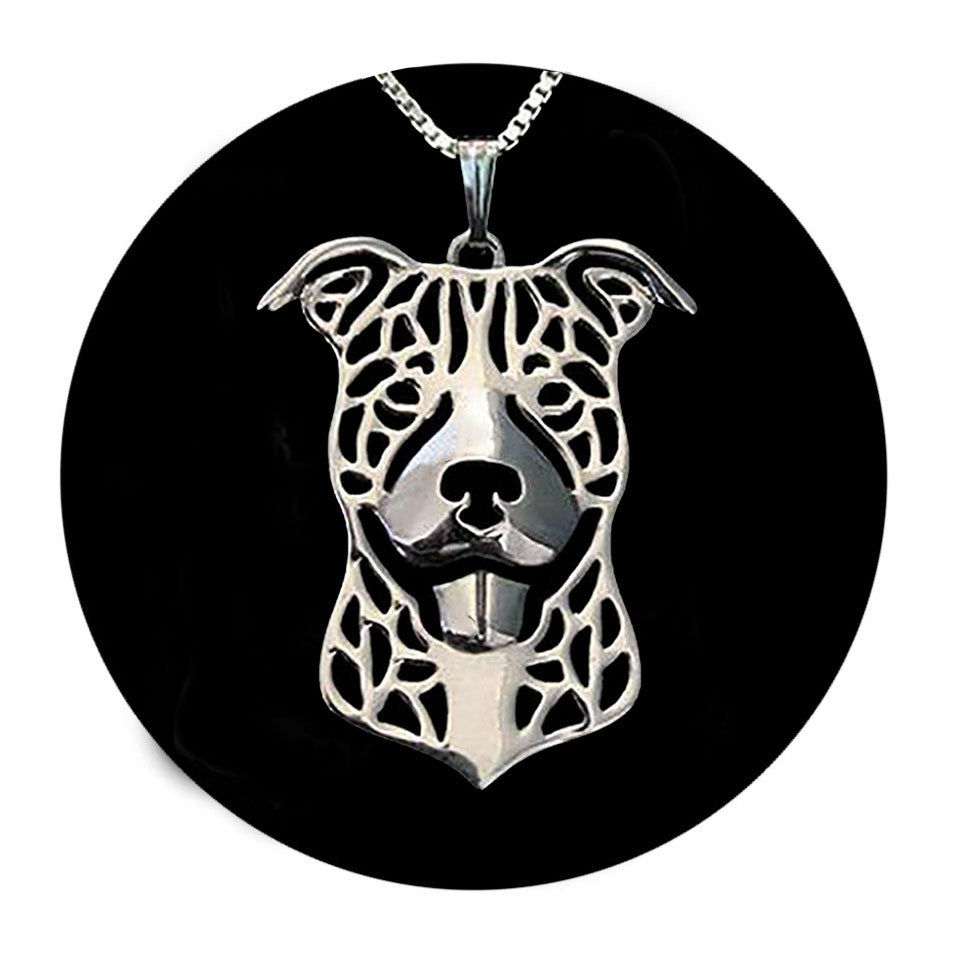 Pit Bull Staffordshire Terrier Dog Necklace Silver Womens Ginger Lyne Collection