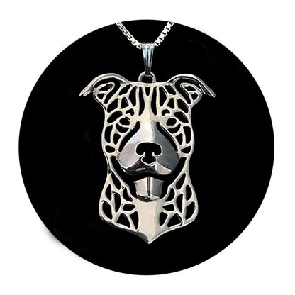 Pit Bull Staffordshire Terrier Dog Necklace Silver Womens Ginger Lyne Collection