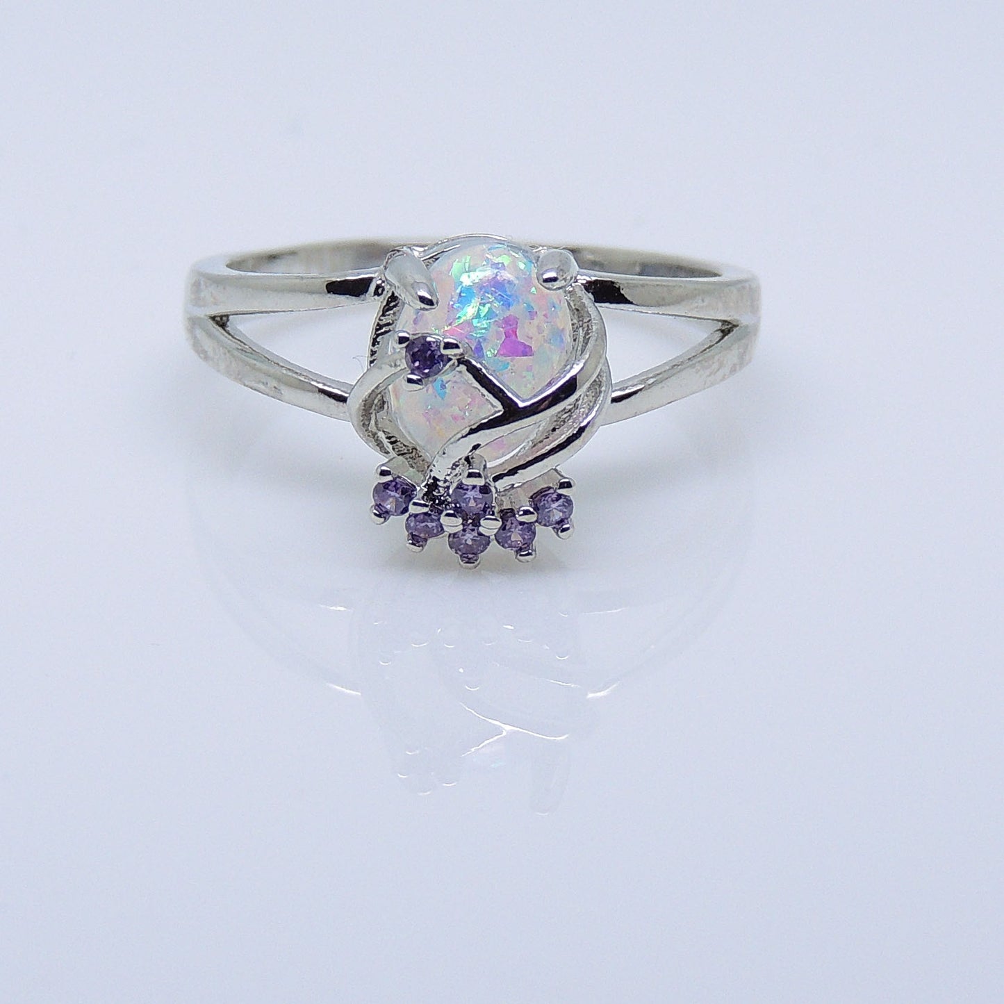 Adlai Simulated Fire Opal Ring Women Purple Cubic Zirconia Ginger Lyne Collection