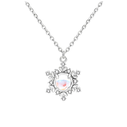 SnowflakeNecklaceforWomenbyGingerLyneSimulatedMoonstoneCZSterlingSilverChristmasJewelryGift_Silver-1