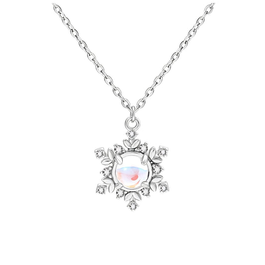 SnowflakeNecklaceforWomenbyGingerLyneSimulatedMoonstoneCZSterlingSilverChristmasJewelryGift_Silver-1