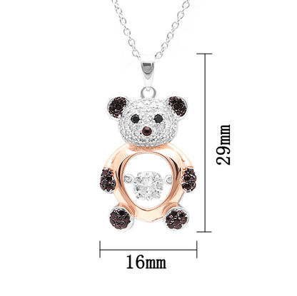 Panda Bear Necklace Swing Stone Sterling Silver Cz Girls Ginger Lyne Collection