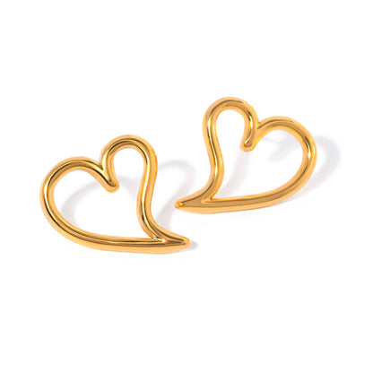 CurvedHeartEarringsforWomenGoldStainlessSteelChunkyStudsLightweightGingerLyne_Gold-1