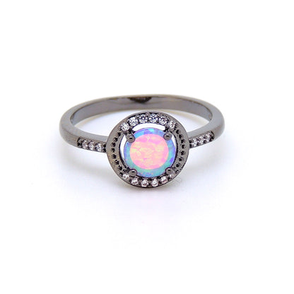Brynn Statement Ring Black Plated Simulated Fire Opal Cz Ginger Lyne Collection - 12