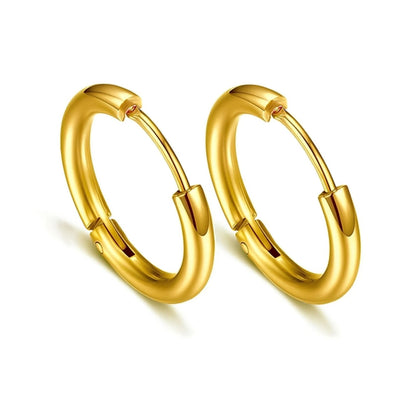 StainlessSteelHoopEarringsbyGingerLyneHuggieStyleforLobeCartilagePiercingBodyJewelry_Gold-2