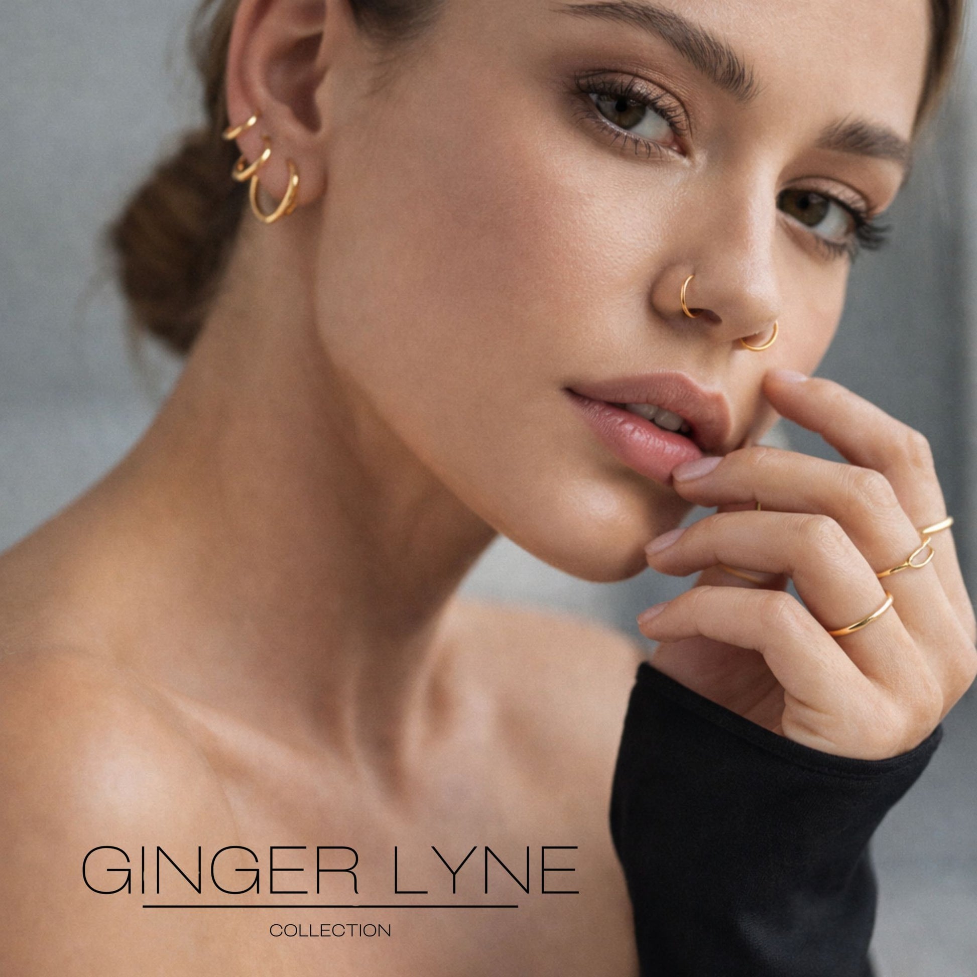 Thin Hoop Earrings Ginger Lyne 20 Gauge Stainless Steel Hinged Clicker for Lobe Cartilage Nose Piercing Body Jewelry - Silver-12mm