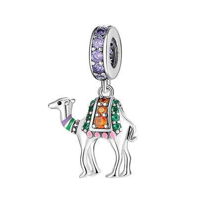 CamelCharmEuropeanBeadMultiColorCzSterlingSilverGingerLyneCollection_Silver-1