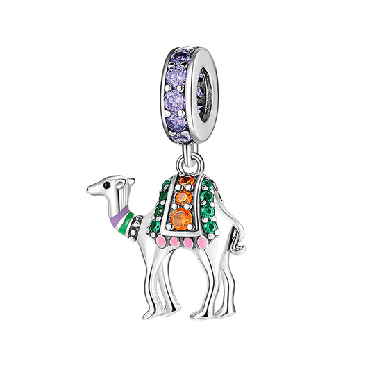 CamelCharmEuropeanBeadMultiColorCzSterlingSilverGingerLyneCollection_Silver-1