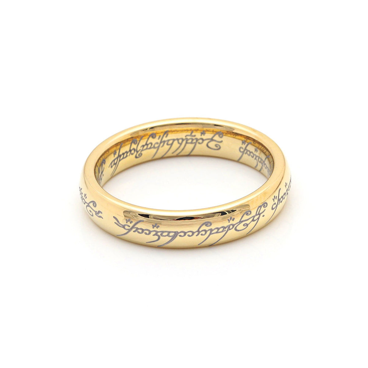 4mmGoldToneTungstenCarbideWeddingBandRingComfortFitSize10AnniversaryGiftforWomenbyGingerLyne_4mmGold-5
