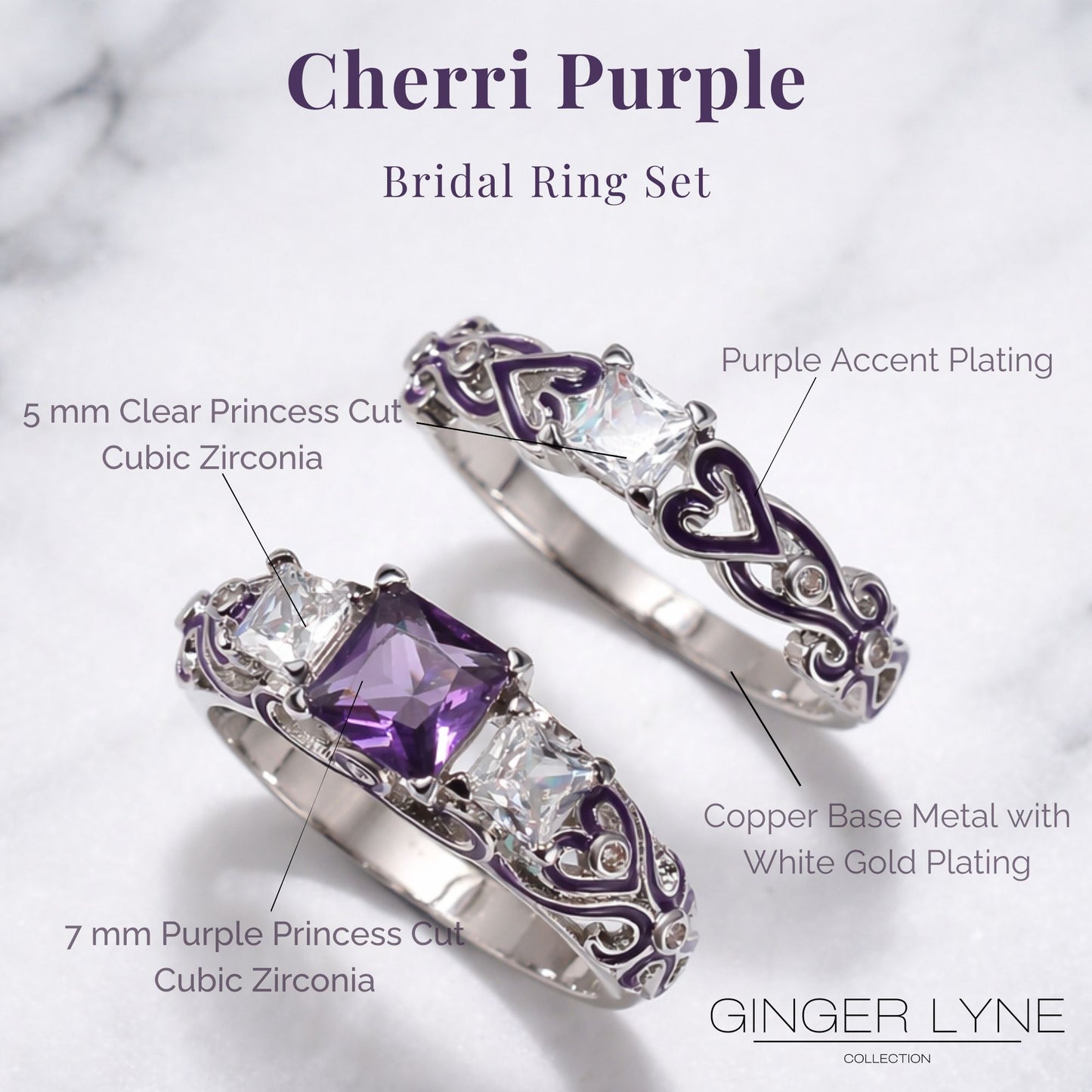 CherriPurpleWeddingRingSetforWomenCzPrincessEngagementRingMatchingBandGingerLyneCollection_Purple-4