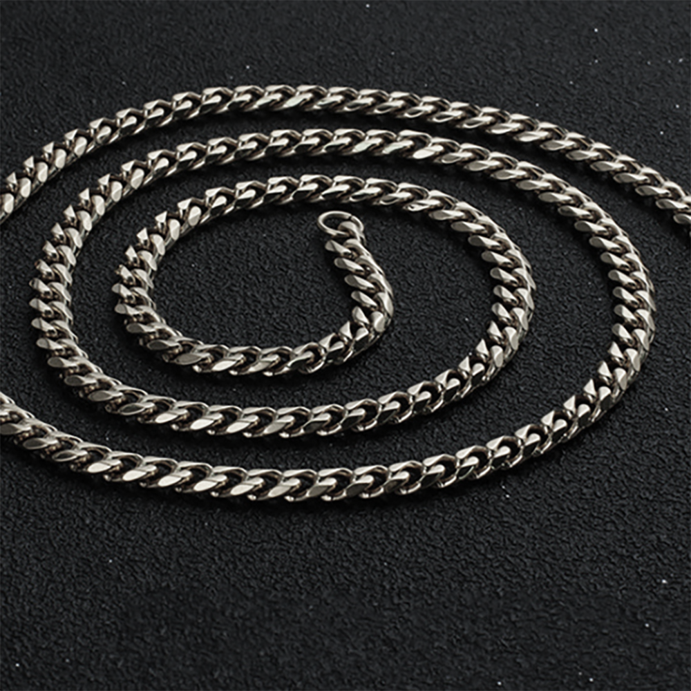 Cuban Link Chain Necklace Gold Stainless Steel Hip Hop Men Women Ginger Lyne Collection - Silver-10mm-24