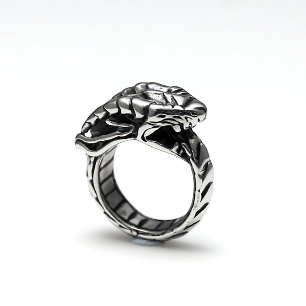 DragonRingforMenorWomenStainlessSteelGothicBikerPunkGingerLyneCollection_Silver-6