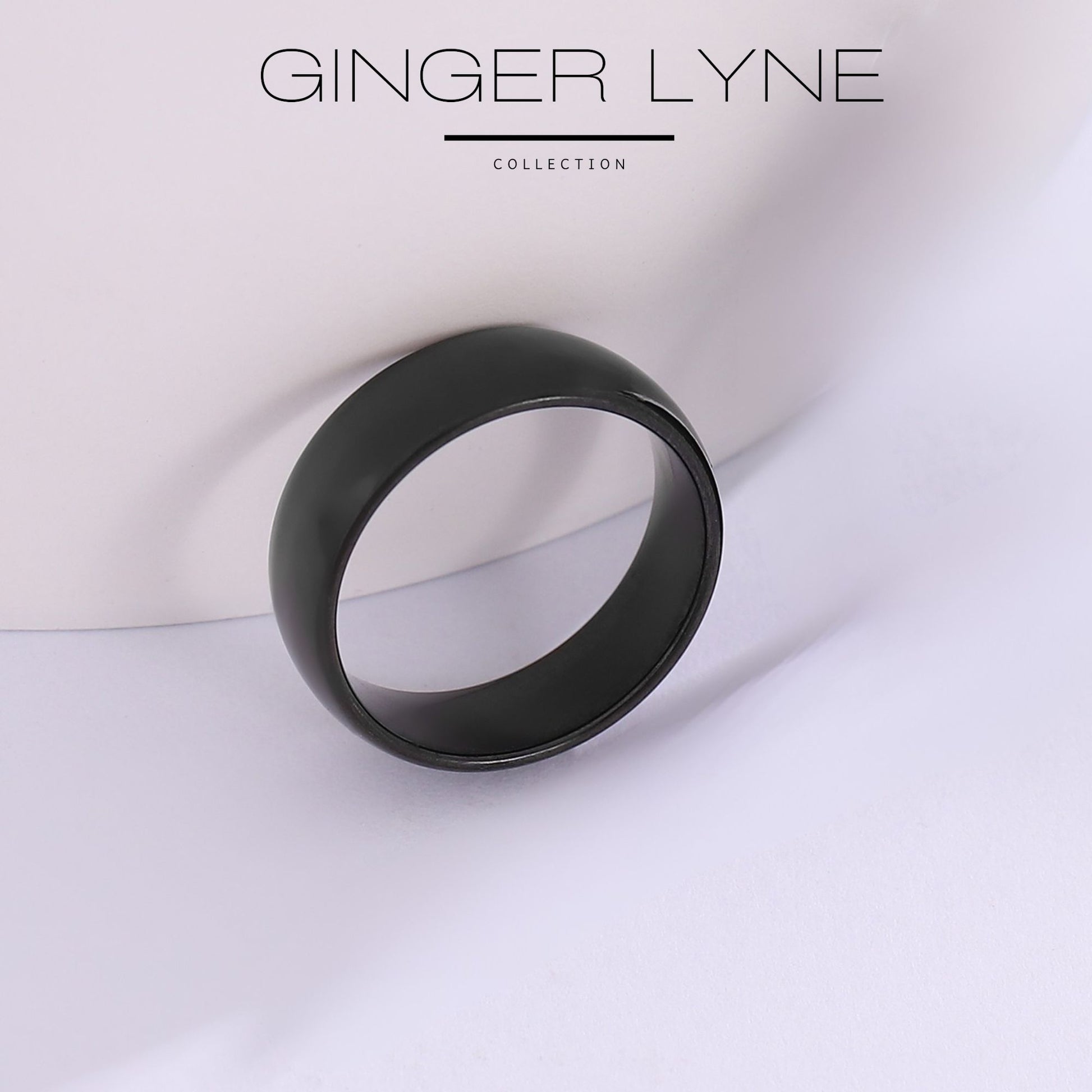 6mmStainlessSteelWeddingBandRingWomenMenGingerLyneCollection_6mmBlack-2